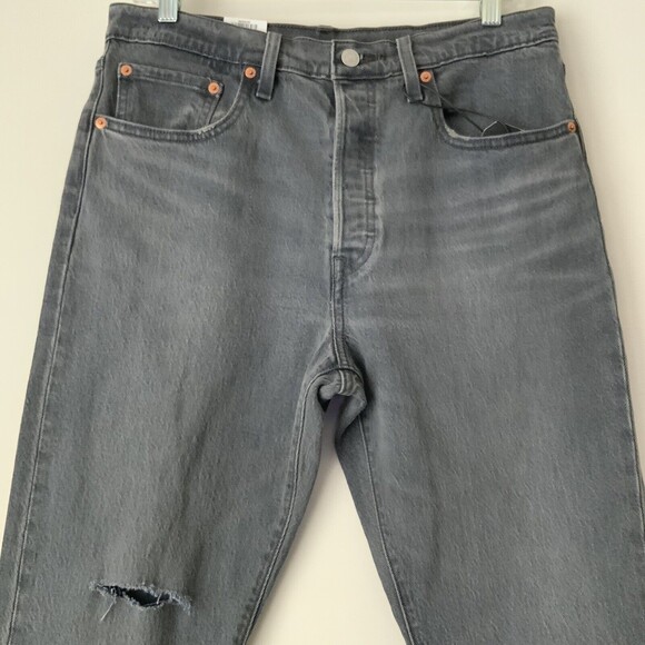 Levi's Premium 501 Skinny High Rise Button Fly Jeans Gray Wash 31 - Picture 10 of 13